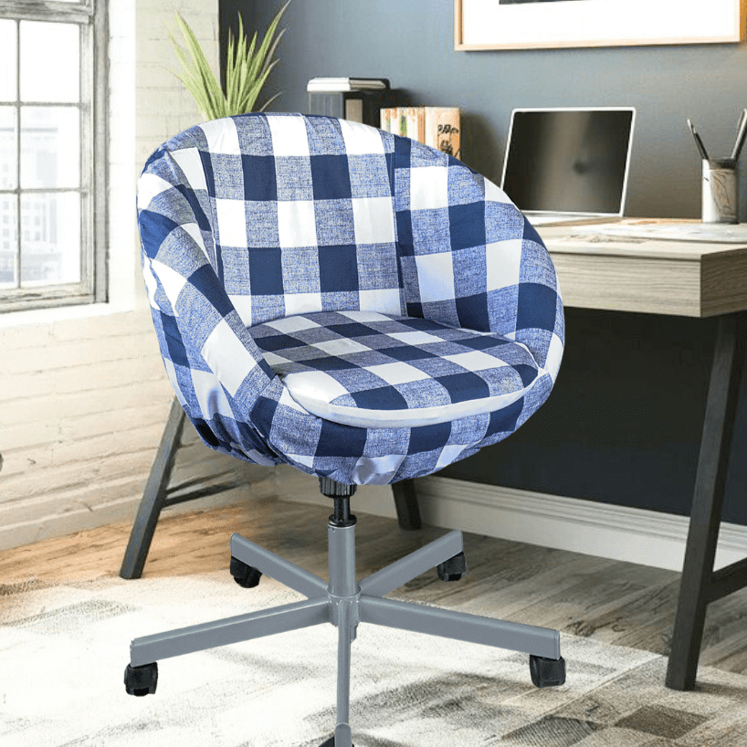 Rockin Cushions IKEA Skruvsta Navy Blue Buffalo Check Plaid Slip Cover, Compatible with IKEA SKRUVSTA